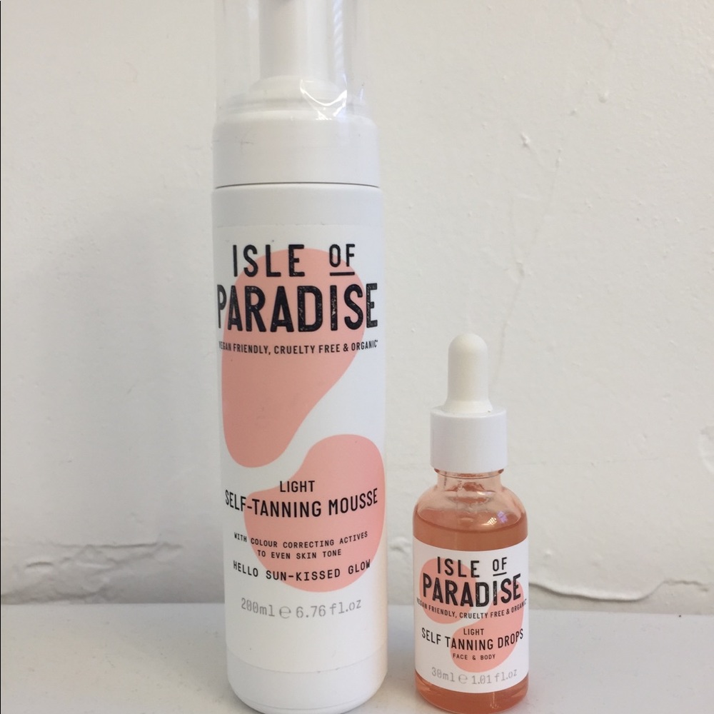 Isle of paradise self tanning drops and mousse